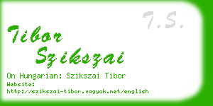 tibor szikszai business card